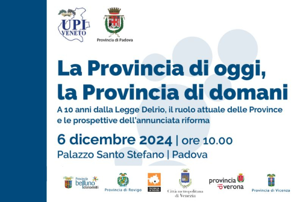 La Provincia di oggi, la Provincia di domani: convegno a Padova il 6 dicembre
